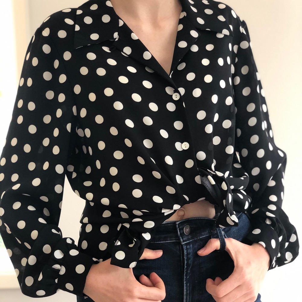 Polka Dot silky Buttonup shirt